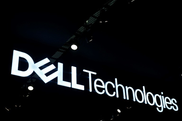 The Dell Technologies logo is displayed at the Mobile World Congress (MWC) in Barcelona on February 26, 2019.Phone makers will focus on foldable screens and the introduction of blazing fast 5G wireless networks at the world's biggest mobile fair as they try to reverse a decline in sales of smartphones.