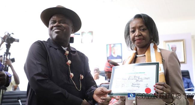 Duoye Diri receives certificate of return from INEC