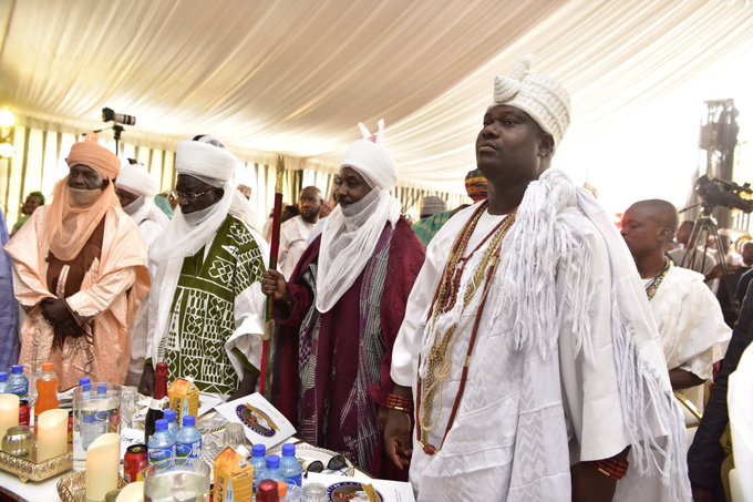 Emir Sanusi, 2nd right at the birthday celebration of Nasir El-Rufai