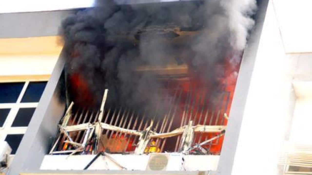 Breaking - Fire guts INEC headquarters in Abuja