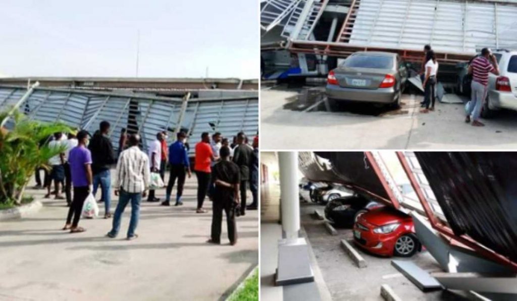 Confusion As SPAR’s Signboard Collapses On Shoppers