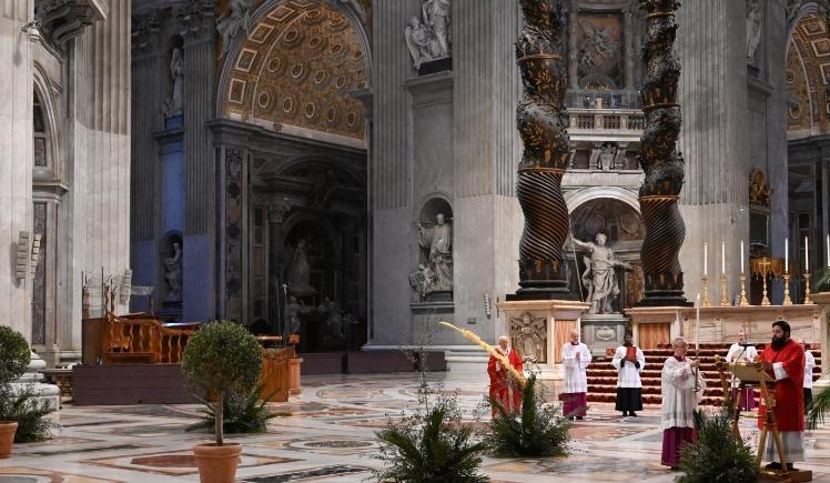 Pope Francis Celebrates Palm Sunday Mass In Empty Church