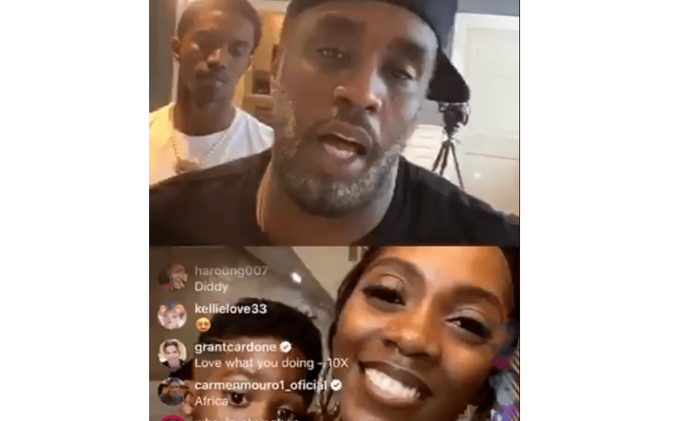 Tiwa Savage Goes Live On Instagram With 'P Diddy'
