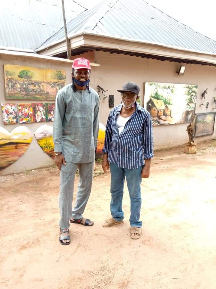 Legendary Footballer Kanu Nwankwo Visits Paddy Obinna Art Gallery