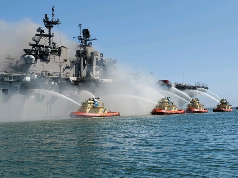 17 Sailors Hospitalised After Navy Ship Catches Fire In San Diego