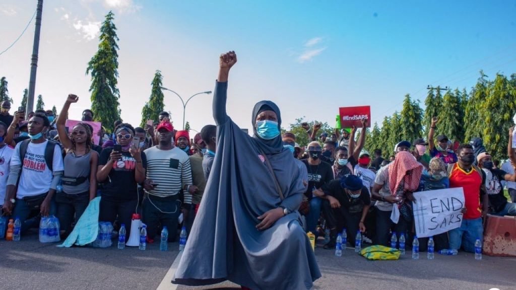 End SARS -Aisha issues warning as armed thugs attack protesters in Abuja