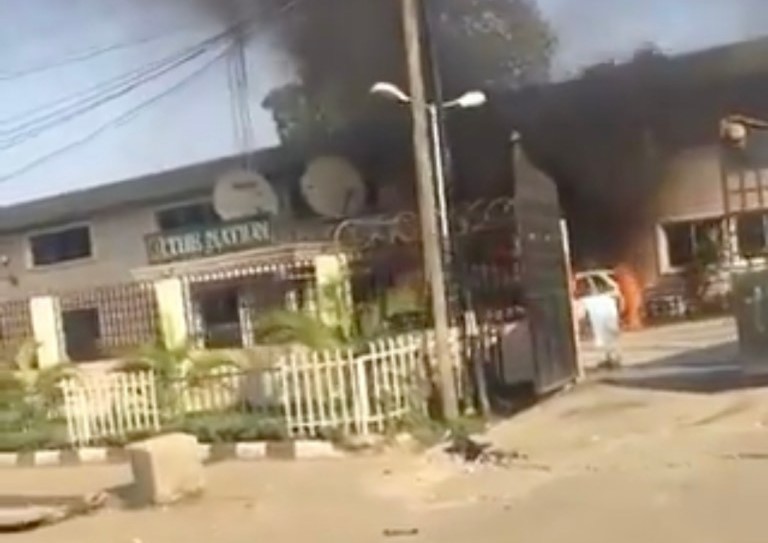 Hoodlums set The Nation Newspaper office on fire