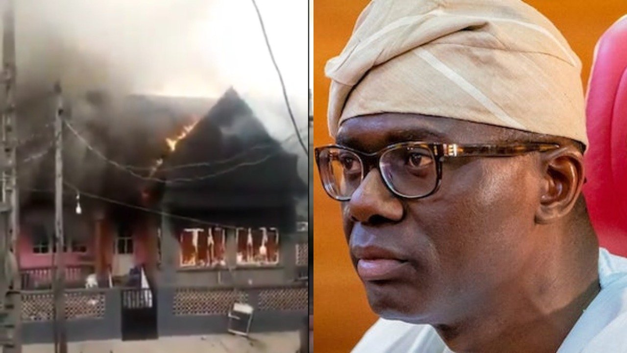 Lagos Youths Burn Down Gov Sanwo-Olu’s Mother’s House