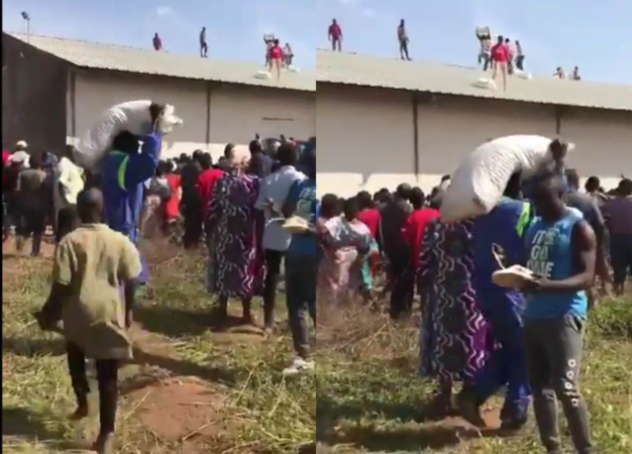 Residents Loot Palliatives Warehouse In Kaduna (Video)