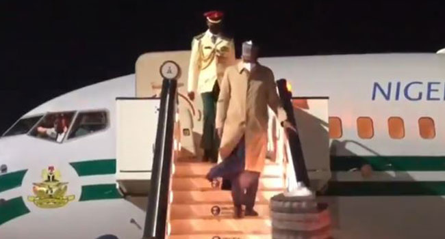 Buhari Arrives London,