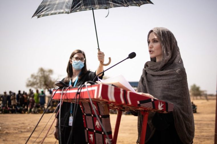 US Star Angelina Jolie Visits Refugee Camp In Burkina Faso