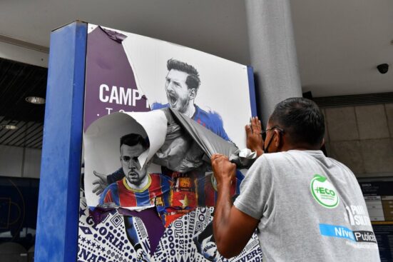 Messi’s Image Pulled Down From Camp Nou (Photos)
