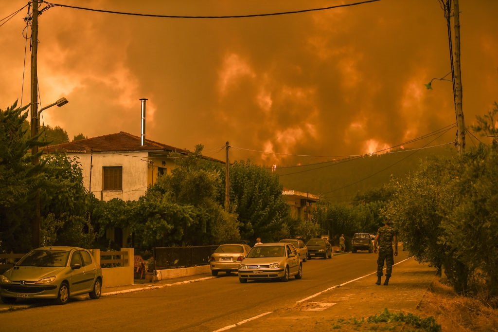 Villages Evacuated As Fresh Wildfires Hit Greece