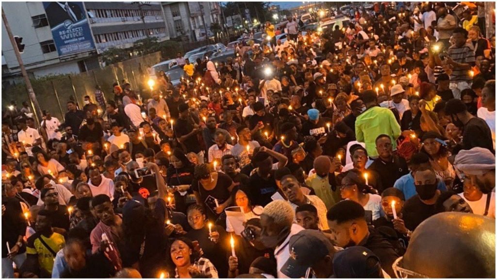 EndSARS: Youths In Port Harcourt Hold Candlelight Procession