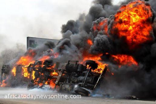 Panic As Fuel Tanker Explodes In Lagos