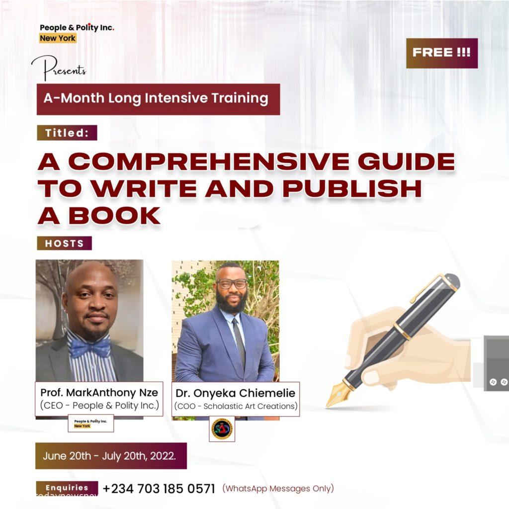 Dr MarkAnthony Nze Unveils One Month Free Writing Training