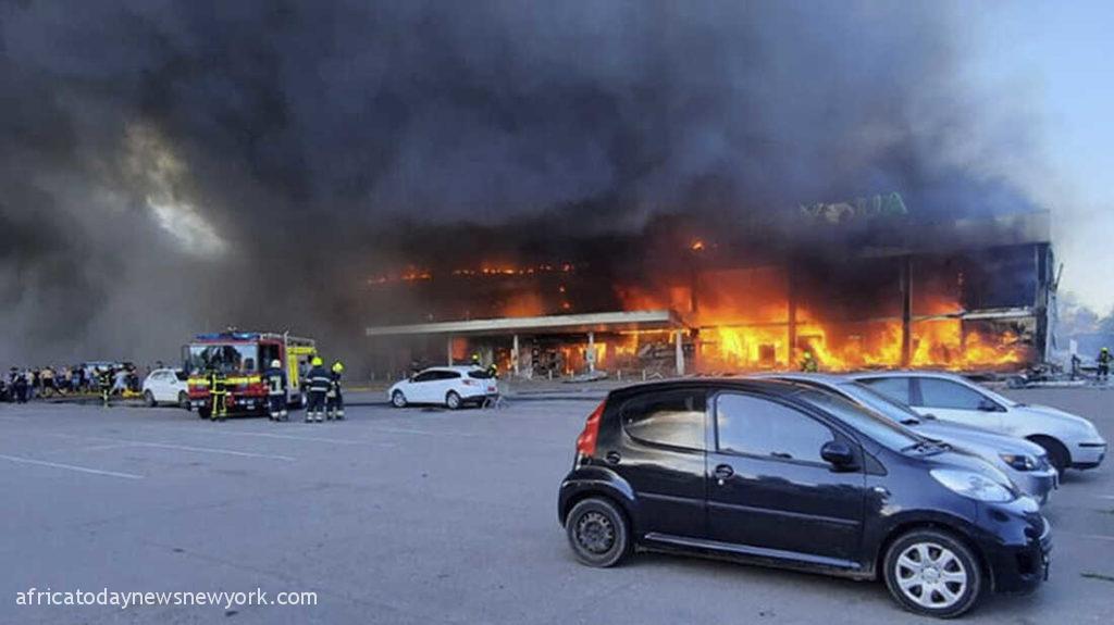 Many Killed As Russian Missiles Hit Crowded Mall In Ukraine