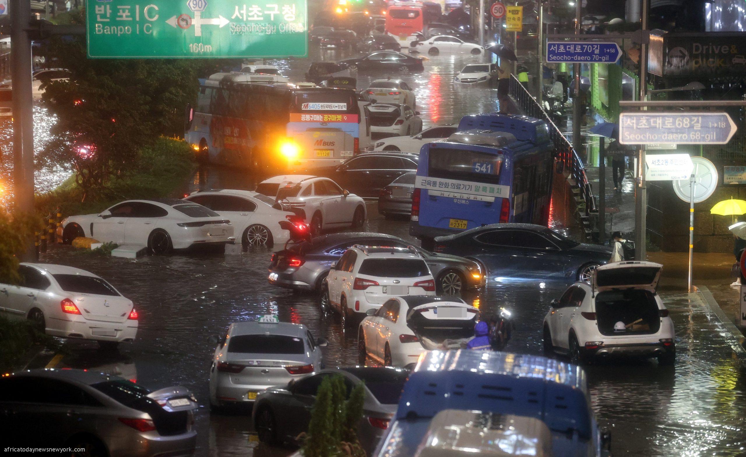 Seven Killed As Record Rainfall, Flooding Hits Seoul