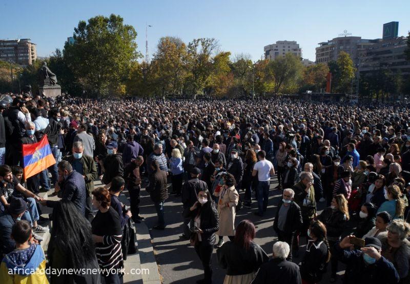 Ceasefire Armenia Protesters Demand PM's Resignation
