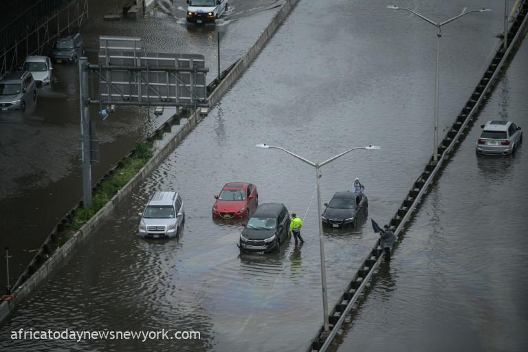 Subway Partly Paralyzed As Rains Leaves New York Flooded