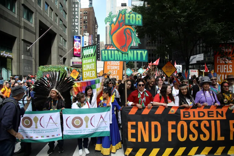Thousands Protest In New York Demanding End To Fossil Fuels