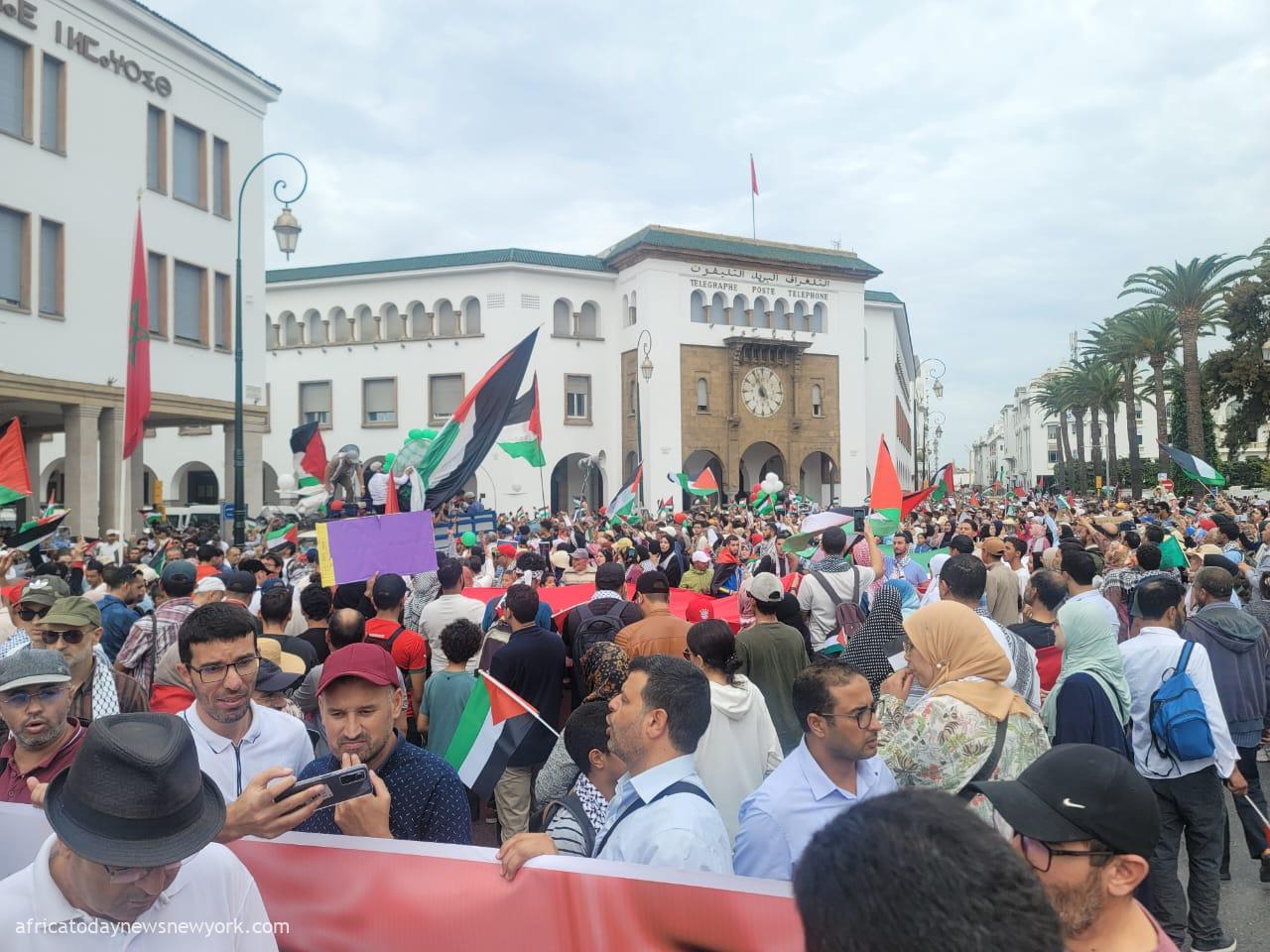 Moroccans Hit The Streets Over Israel’s War In Gaza