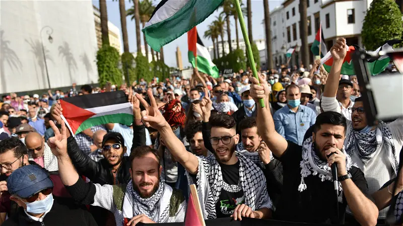Moroccans Rally Against Israel Ties, Call For Gaza Ceasefire