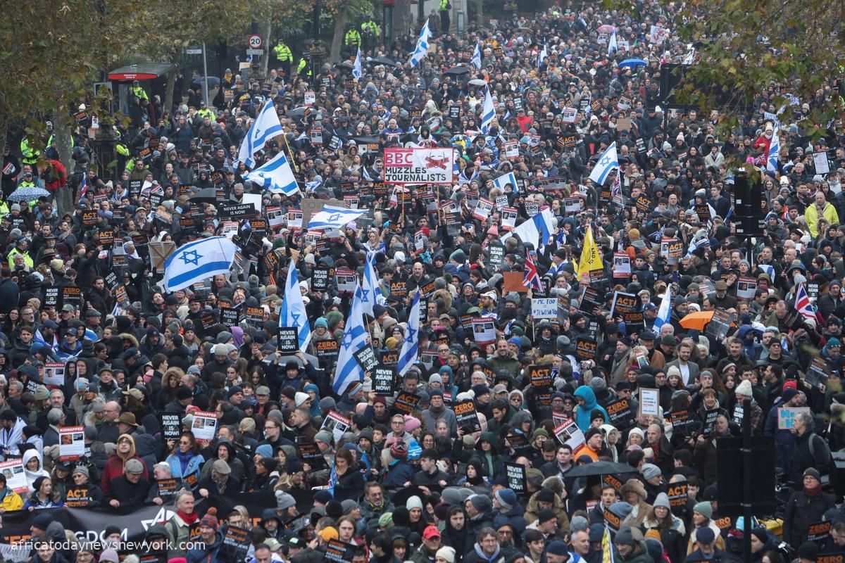 Thousands Rally Against Anti-Semitism In London