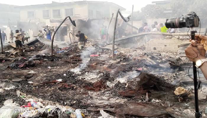 Traders Groan As Fire Destroys 300 Shops In Lagos Market