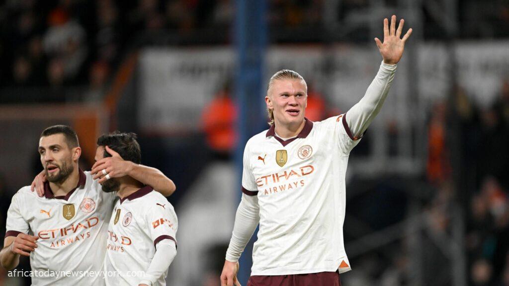 Haaland Bangs 5 Goals As City Demolishes Luton In FA Cup