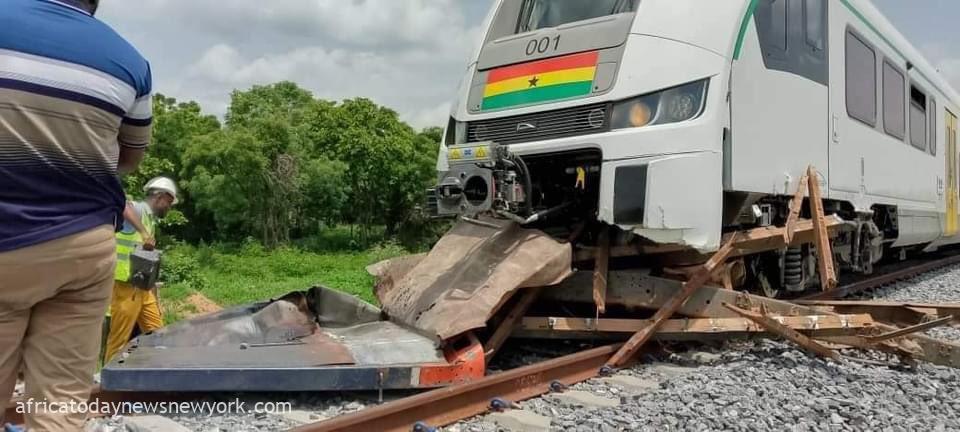 Ghana’s Newly Imported Train Collides With Lorry In Test Run