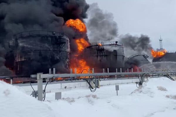 Ukraine Says Drones Hit Russia’s Largest Gas Plant Site Area
