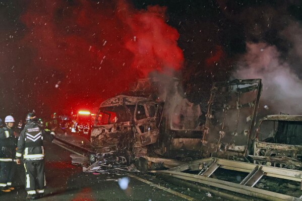 Japan Highway Pile Up Kills Two After Massive Winter Crash