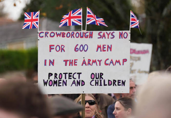 Crowborough Protesters Rally Against Army Barracks Plan In UK