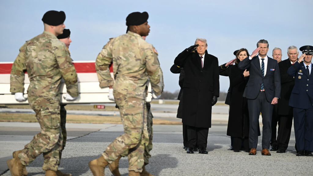 US Casualties From Iran War Arrive Home, Trump Presides