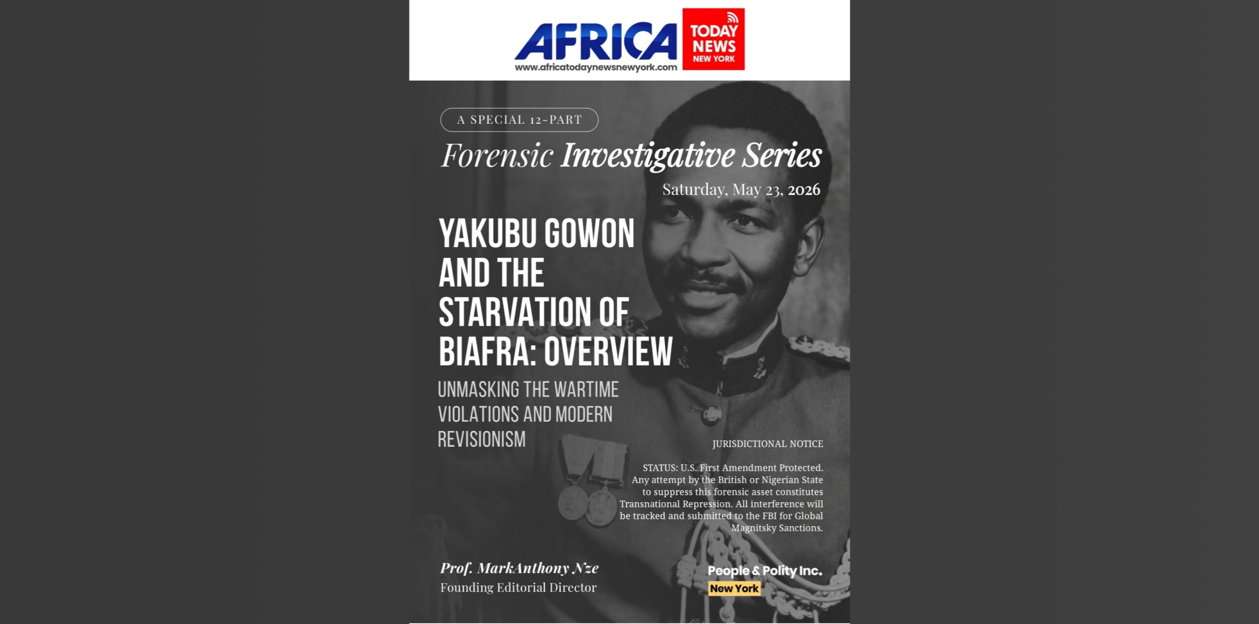 Yakubu Gowon And The Starvation Of Biafra Overview