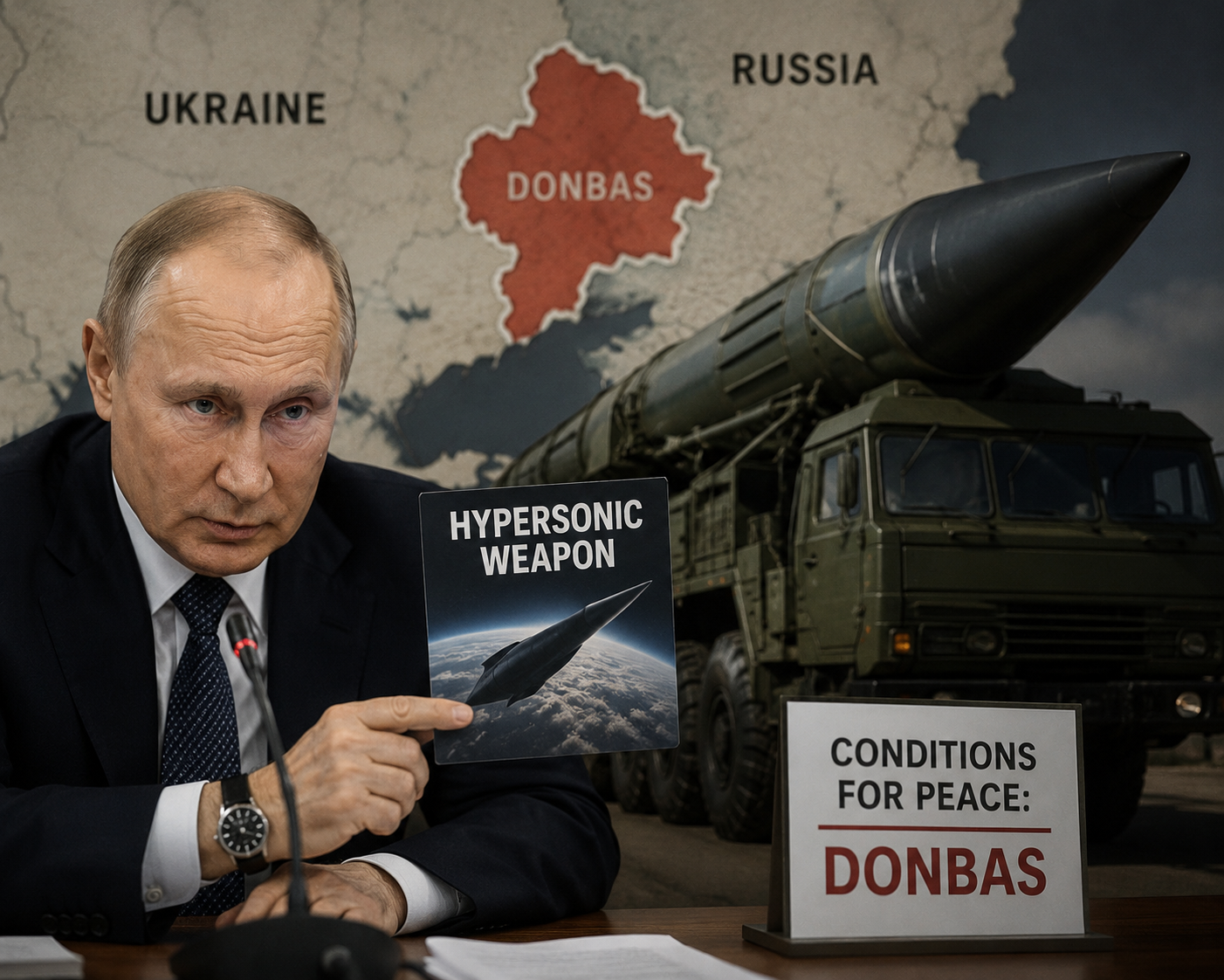 Putin Waves Hypersonic Card, Demands Donbas As Price Of Peace