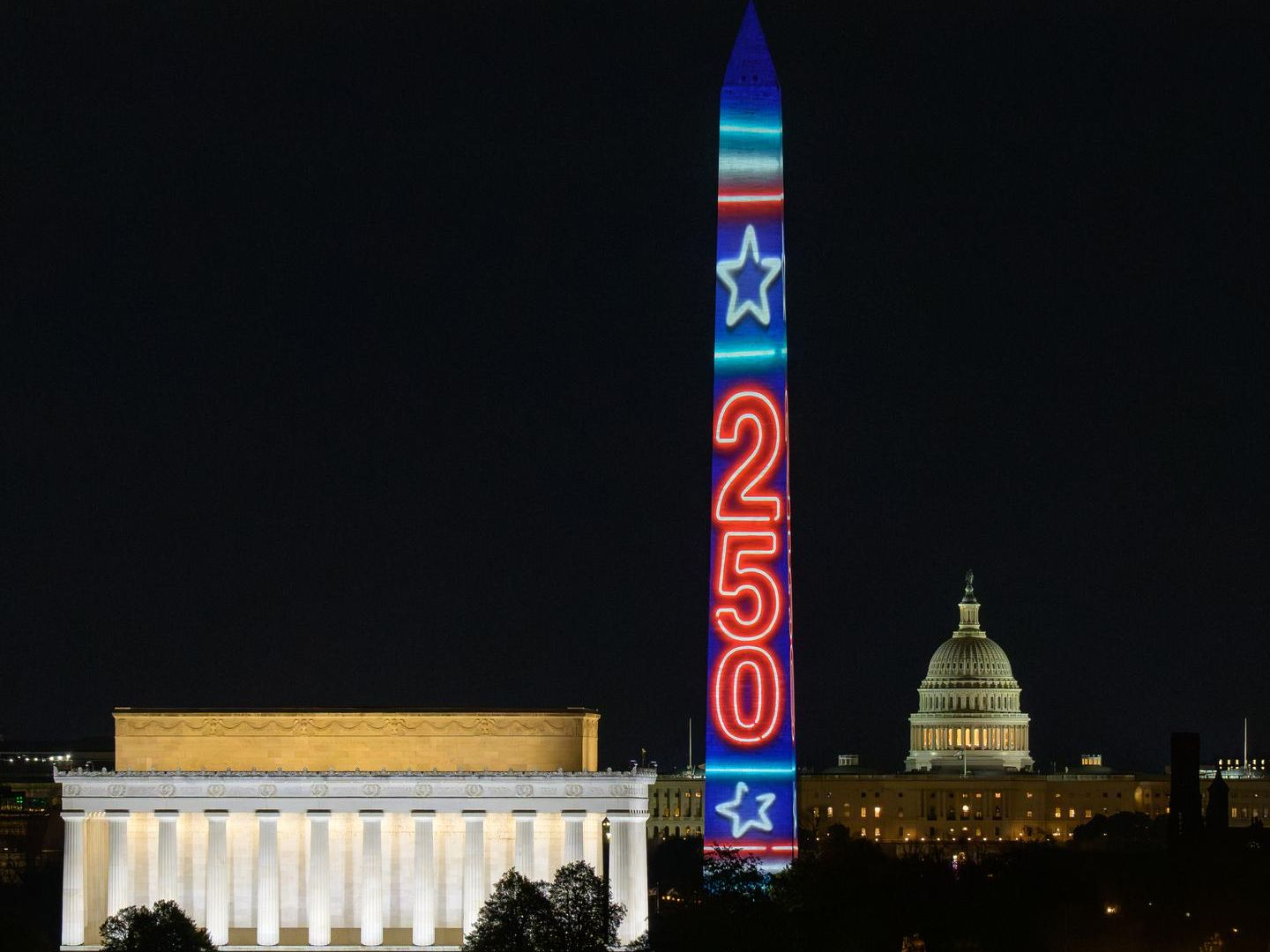 Washington Sets The Sky Ablaze For A 250-Year Milestone